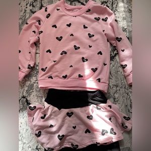 Girl valentine outfit set